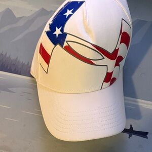 White Cap with American Flag Design